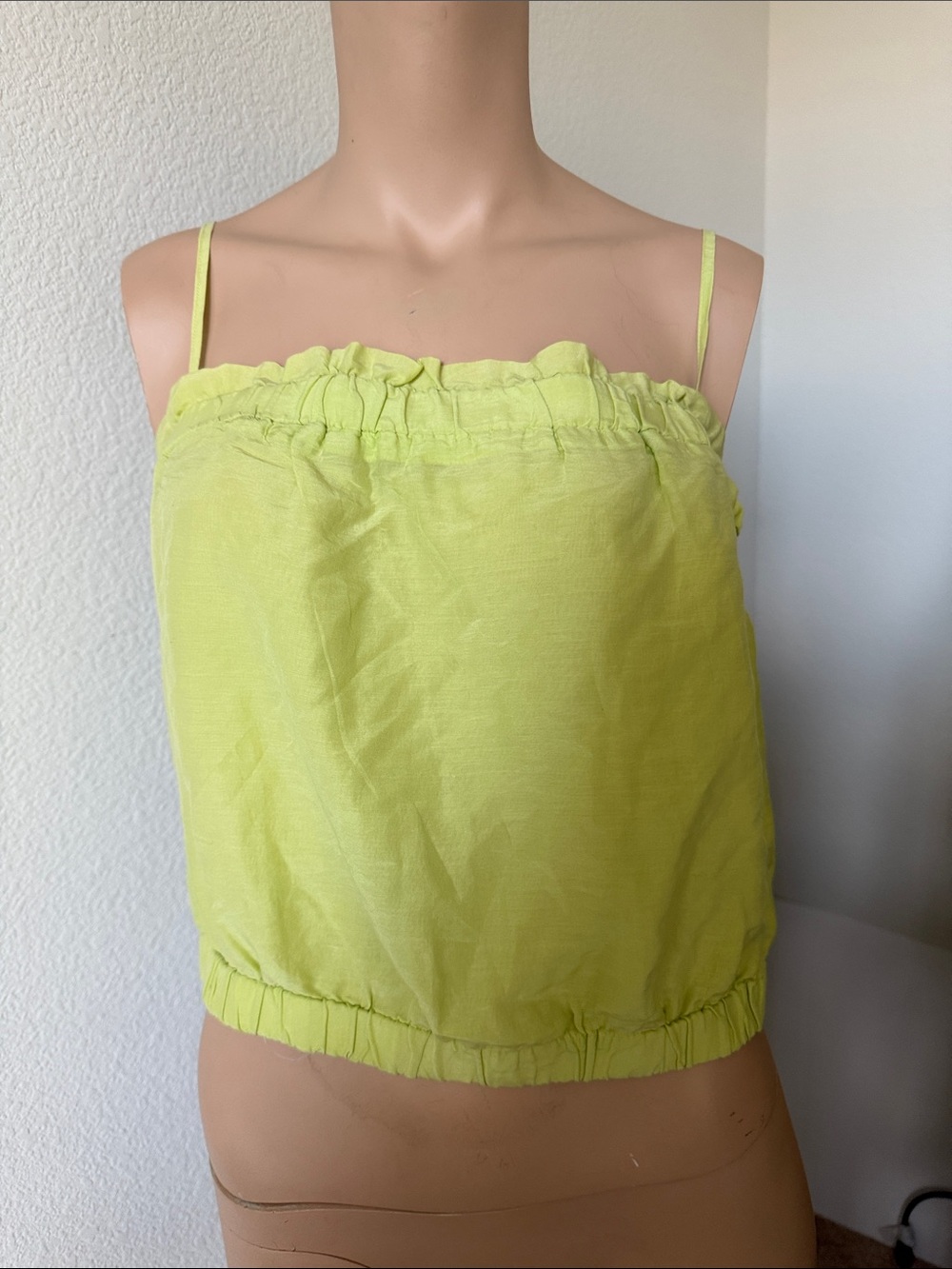 Velvet by Graham & Spencer Lime Green Spaghetti Strap Tube Top Large